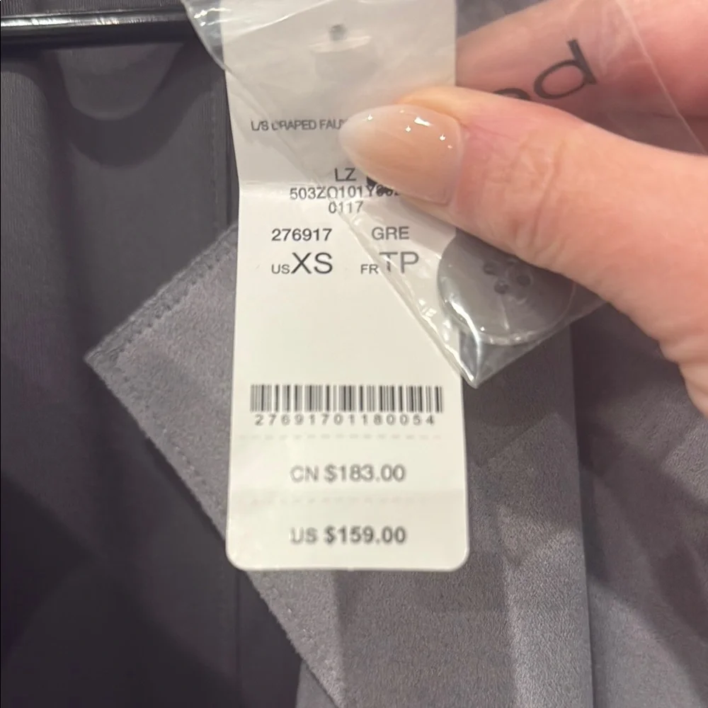 Bebe Gray Trench Coat with Belt and Notched Collar - Picture 3 of 5